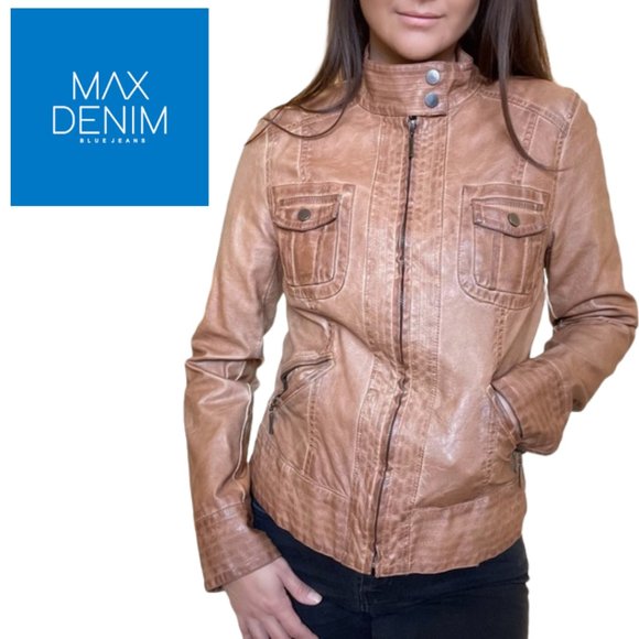 Max Jeans Jackets & Blazers - Max Jeans Vegan Leather Moto Jacket - Medium